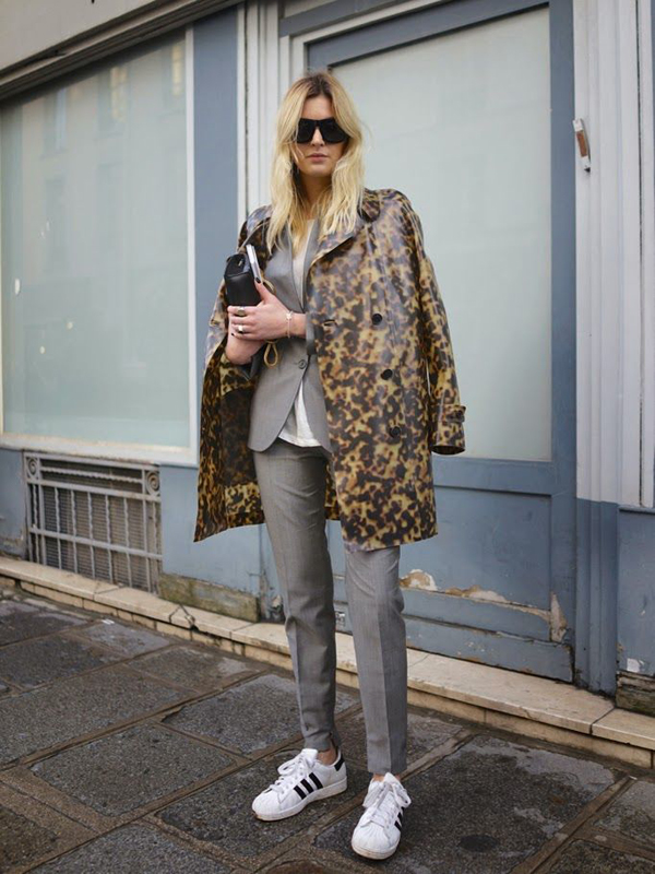 white-adidas-running-shoes-and-grey-suit-to-the-office