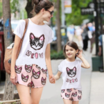 mum daughter casual meow